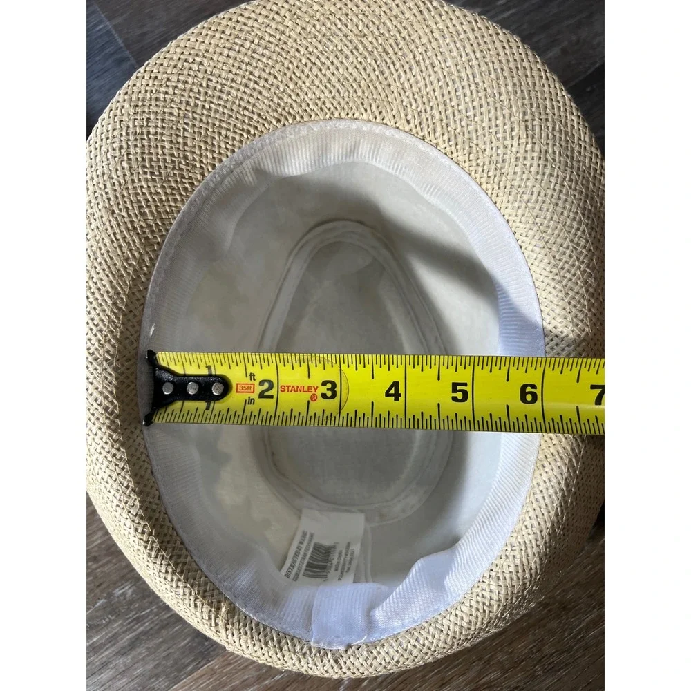 Unbranded Easter Bunny Straw Fedora Hat Kids OS Tan Multi Color Felt Ears